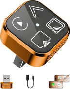 4-in-1 Mini Wireless CarPlay & Android Auto Adapter Support AirPlay/MirrorLink, Convert Wired to Wireless, Auto-Connect for Daily Commute, 5.8GHz Stable Connection, Plug & Play Dongle, Orange