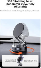 Upgraded adjustable vacuum magnetic car phone holder, strongest suction cup phone holder, 360° foldable car holder, suitable for cars/mirrors/smooth surface, compatible with iPhone and Android (black)