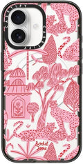 CASETiFY Impact iPhone 17 Case [Slim/Compatible with Magsafe / 8.2 ft. 4X Military Grade Drop Protection] - Cheetah Paradise Pink - Clear Black