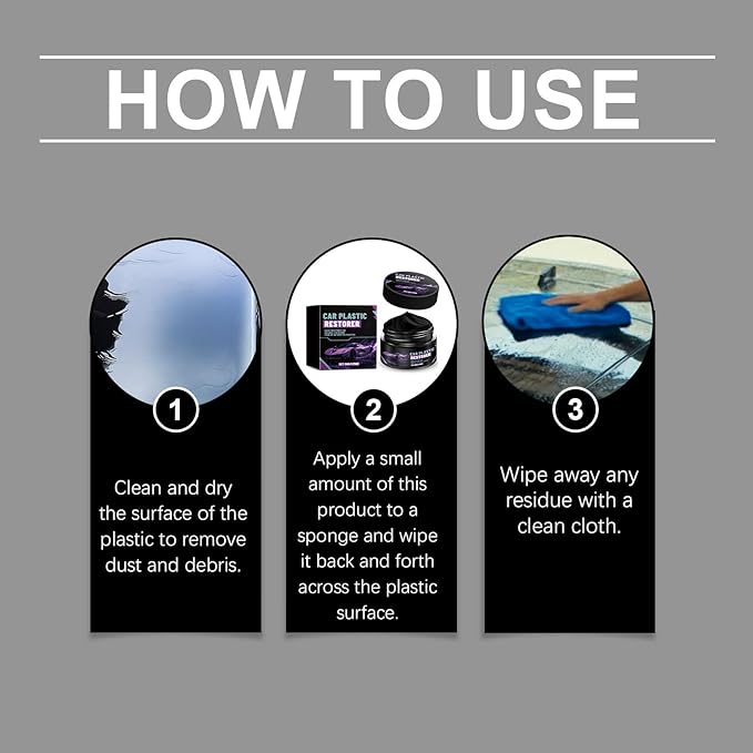 Plastic Restorer for Cars, 2026 New Scratch Repair & Cleaner, Color Restorer Coating for Interior & Exterior Trim, Revives Faded Black Plastic, Non-Greasy (2pcs)