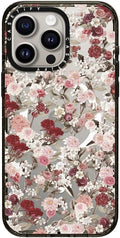 CASETiFY Impact Case for iPhone 15 Pro Max [8.2ft 4X Military Grade Drop Protection/Compatible with Magsafe] - Vintage Flower Monday - Clear Black