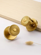 Privacy Door Knob Gold Door Knob, Bedroom Bathroom Vintage Bright Gold Door Handle Interior Brushed Gold DoorKnob, Stainless Steel Knob, 1 Pack