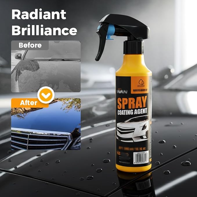 Nano Hydrophobic Ceramic Coating for Cars, 2026 New Car Coating Spray Kit, Easy-to-Spray Auto Paint Protection, Includes Microfiber Cloth for Vehicle Shine & Protection (1Set)