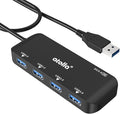 USB Hub, 4-Port USB 3.0 Hub with 2ft Cable, Ultra-Slim Data Expander - Compatible with Windows, Mac, Linux Laptops & PCs