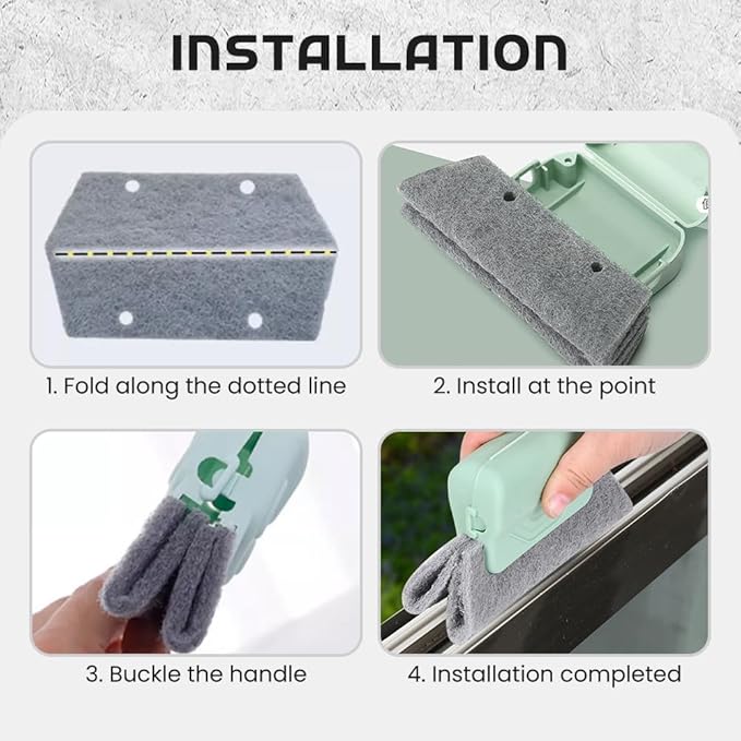 2026 New Magic Window Track Cleaner, 3Pcs Multipurpose Cleaning Brush for Window Grooves, Sliding Door Tracks, Tile Grout Lines, Shutter Slats, Car AC Vents, and Narrow Gaps (Grey)