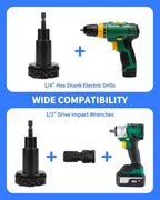Brake Cleaner & Wheel Hub Cleaning Tool Kit, 5 Grinding Heads for Rust Removal, Fits Drill - Car Truck SUV Maintenance