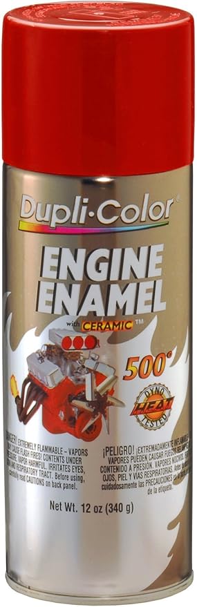 Dupli-Color DE1605 Engine Enamel Spray Paint with Ceramic - Ford Red - 12 oz Aerosol Can
