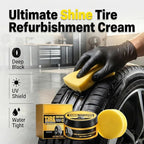 Car Tire Shine with Sponge, Tire Coating Paste Tire Polishing Paste, Long-Lasting Wet Gloss Tire Dressing for Cars Trucks Motorcycles RVs, Easy Apply Wheel Shine (3)