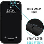 Spy-Fy Privacy Case compatible with iPhone 15 Plus with Camera Covers Front and Rear | Magsafe Compatible and Kickstand | Protect Your iPhone | 6-Foot Drop Proof | 6,7 Inch | Camera Protection | Black