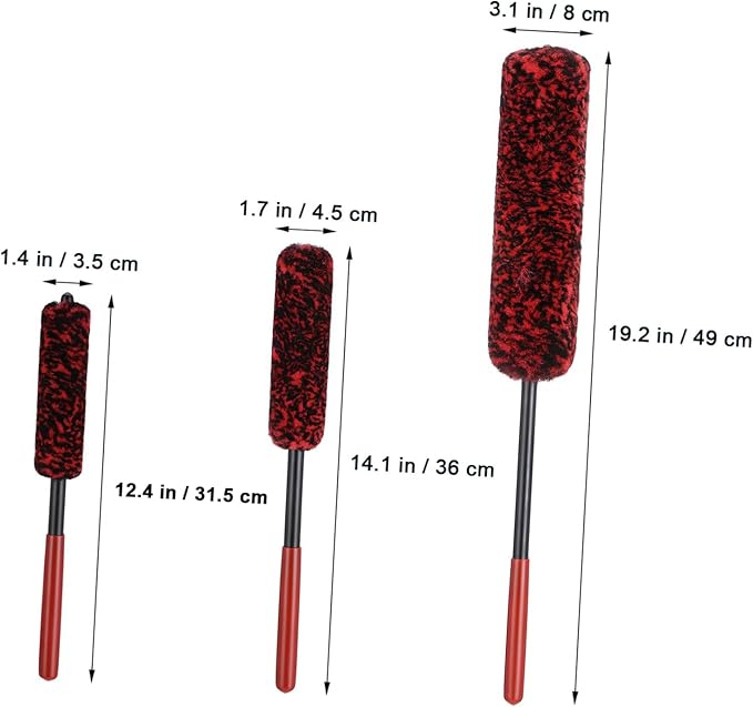 STOBAZA 12pcs Wheel Cleaner Brush Set Bendable for Easy Detailing Flexible Tire Brushes for Car Wash Auto Detailing and Vehicle Care Soft Bristles for Grime Removal