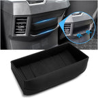 Autorder Rear Center Console Organizer for 2022-2025 2026 Toyota Tundra SR/SR5 Accessories - Rear Armrest Box Air Vent Storage Box - Silicone Black