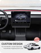 BASENOR 2026 Tesla Model Y Model 3 Under Screen Storage Box [100% Secure] Center Console Organizer Tray for Model Y Juniper 2025 2026 Model 3 Highland 2024 2025 2026 (Standard, Premium & Performance)