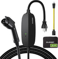 ELEGRP Level 1/2 EV Charger, 16 Amp, Portable J1772 Electric Car Charger, 25FT Cable, NEMA 6-20 & 5-15 Adapter, 110V-240V for BEVs/PHEVs, PBE & LRC Technology