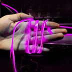 EL Wire LED Strip Lights, USB Auto Neon Light Strip with Sewing Edge, 16FT Electroluminescent Car Ambient Lighting Kit with Fuse Protection, Car Decoration Accessory (Purple/16FT)
