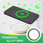 PATIKIL Universal CD Stripe Magnetic Adapter Ring, 4 Pcs Ultra-Thin Sticker Ring Adhesive Nickel-Iron Alloy for Phone Cases Holder Wireless Charging Car Mount Kit, Green
