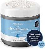 Amazon Basics Gel Odor Eliminator, Activated Charcoal, Fragrance Free, 17 Oz, Pack of 6