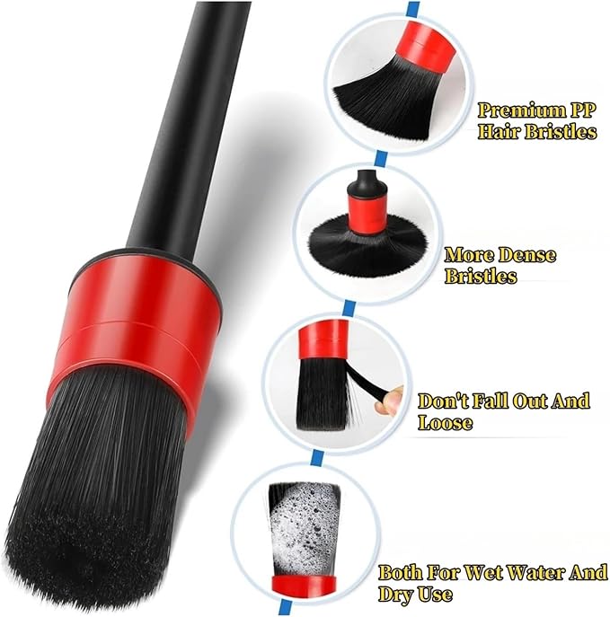 Multifunctional Tire Wheel Detailing Brush Set - Easy Car Wash Tools for Rims and Tires(Small Brush Set)