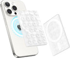 amBand Magnetic Suction Phone Mount for MagSafe Case, Clear Silicone Octo Cup Buddy Sticky Grip Holder for iPhone, Hands-Free Selfie/Video for Tiktok Influencer Content Creator Essentials, Transparent