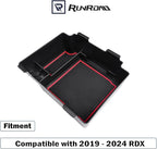 RUNROAD Center Console Upgraded Organizer Compatible with Acura RDX 2019 2020 2021 2022 2023 2024 Accessories, Armrest Storage Box Insert Card Container ABS Coin Holder Console Tray, Red