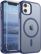 SUPFINE Magnetic for iPhone 11 Phone Case(Compatible with MagSafe)(Military Grade Drop Protection) Translucent Matte Shockproof Phone Case, Lavender Gray
