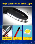 Car LED Strip Light,Motorcycle led Light Strip 30CM 15 SMD IP67 Waterproof Auto Interior Lights,for Home Decoration Car Motorcycles Boat Golf Cart Truck with 3M Tape(6PCS)