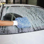 Pro Car Wash Mitt & Brush Kit: 2 Ultra Plush Chenille Mitts & Wheel Brush | Holds 10oz Water, Scratch-Free, Machine Washable | Includes Storage Bag