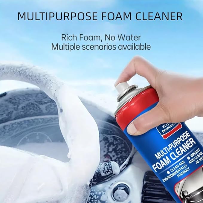 Glodway Leather Cleaner,Odor Eliminator With Brush,Foam Spray,Great For Car Interior,Seats,Leather,Fabric,Upholstery,Plastic,Dashboard More,Peach Scent,21.98 OZ (2 Pack)