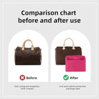 DGAZ Silk Purse Organizer Insert Fits LV Speedy 16/20/25/30/35/40/45 bags，Silky Smooth Bag Organizer，Luxury Handbag & Tote Shaper(Rose pourpre,SP25)