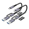 20Gbps Android Auto USB C Cable 2-in-1 [1ft, 2Pack] 240W Max USB 3.1 Gen 2 Fast Charge & Data Transfer USB C CarPlay Cable, Compatible with iPhone 16 15 Pro Max, Galaxy S23, Pixel 9 Pro XL
