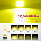 Nilight 4 Inch Yellow LED Light Pods 2PCS Triple Row 60W Flood Spot Combo Offroad Driving Fog Lighting for 12V 24V Pickup Truck ATV UTV SUV