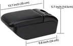 AULPHIKE Compatible with Nissan March Micra Armrest 2011-2016 Car Center Console Organizer Armrests Double Layer Storage with USB Ports（Black Style）