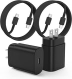 2Pack 25W USB C Charger for Samsung Galaxy S24 Ultra, Super Quite Fast Charging Type C Block with 10FT C to C Cord for Samsung Galaxy Tab S9 S8 S23 Ultra S22 Ultra S23 S22+ S22 S21 Note 10 Plus 20
