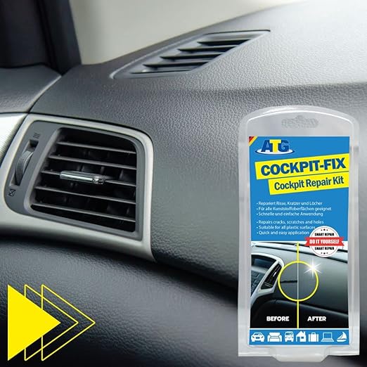 ATG Car Dashboard Repair Kit – Dashboard Repair for Cracks & Breaks – Leather & Vinyl Repair – Epoxy Glue Set - Leather & Vinyl