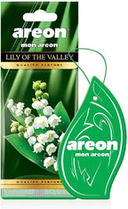 AREON MA33 Hanging Best Car Air Freshener Lily of the Valley Scent, Paper Hanging Ornaments, Long Lasting Scent for Car or Home 12 Pack