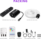 Mini Size 6W RGBW Twinkle+White Meteor+Music Sync Fiber Optic Lights, 500pcs*0.03in(6.5ft/2m)+Shooting Star Fiber Strands APP Star Ceiling Light Kit for Home and Car Headliner Starlight