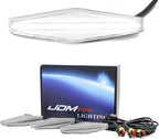 iJDMTOY 3pc Set Clear Lens Full LED Strip Front Grille Lighting Kit Compatible with 2014-up Toyota 4Runner, Includes (3) 24-SMD 6000K White LED Assy & Wiring Harness