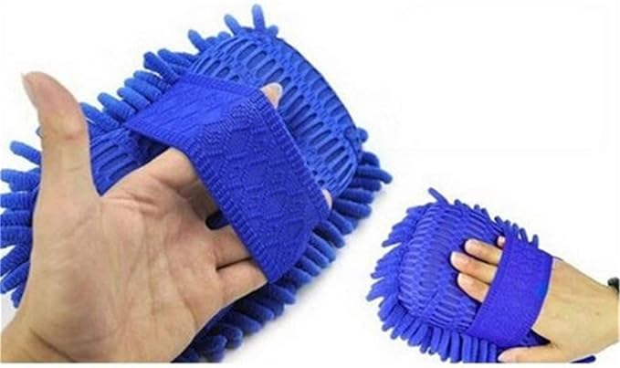 Car Wash Sponge Microfibre Chenille Car Wash Gloves Built in Hand-Strap Cleaning Sponge Mitt