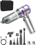 Joyzan Car Vacuum Cleaner, Portable Handheld Cordless Rechargeable Air Duster 16000PA Strong Suction Wet Dry 9 Nozzles HEPA Filter Car Home Office Workers Pet Hair Cleaning Men Gifts Dad Husband