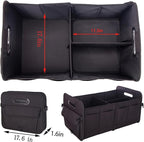 titiyiof Trunk Organizer For Suv & Sedan,Car Organizers and Storage, Waterproof Collapsible & Adjustable Straps,70L Sturdy Car Organization for Car Accessories, Tools,Sundries,2-3 Compartment（Black