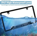 License Plate Frame Backup Camera Night Vision Car Rear View Camera with 8 Bright LEDs 170° Viewing Angle Waterproof Backup Camera Vehicle Universal Reversing Assist Security