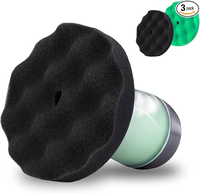 Flow Tire Shine Applicator, Reusable Car & Truck Tire Dressing Applicator, No-Drip Streak-Free Tire Shine Applicator Pad, Car Detailing Foam Sponge Pad for All Tire Shine & Gels(Black+Green)