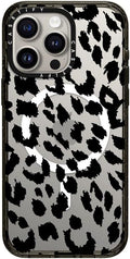 CASETiFY Impact Case for iPhone 15 Pro Max [8.2ft 4X Military Grade Drop Protection/Compatible with Magsafe] - Lacie Leopard - Clear Black