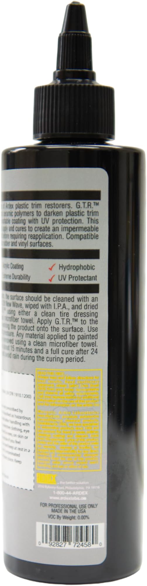 Ardex GTR 7245 Graphene Trim Restorer | Restores Faded Vinyl, Plastic, Rubber & Trim | Hydrophobic + UV Protectant Graphene Coating | DIY Like The Pros | 8 oz | Made in USA