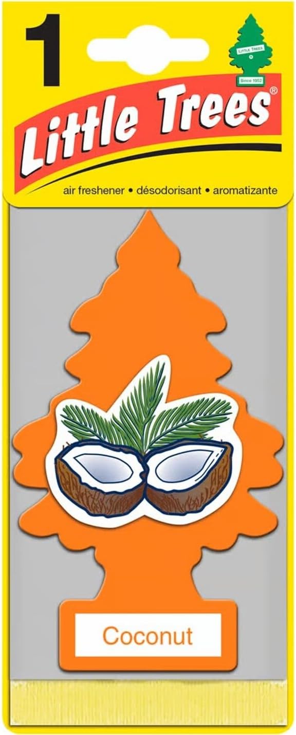 LITTLE TREES Car Air Freshener | Hanging Paper Tree for Home or Car | Coconut | 12 Pack (Packaging May Vary)