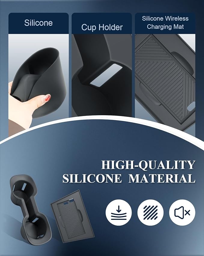 BIBIBO 2Pack for 2026 Subaru Outback Center Console Organizer Cup Holder 2026 Subaru Outback Silicone Cup Holder& Wireless Charging Mats