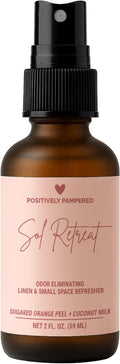Sol Retreat Luxury Small Space Air & Linen Freshener Spray - Sugared Mango + Coconut Milk - Artisan Blended Home Fragrance - Non Toxic Room Spray + Odor Eliminator - 2 oz Travel Size