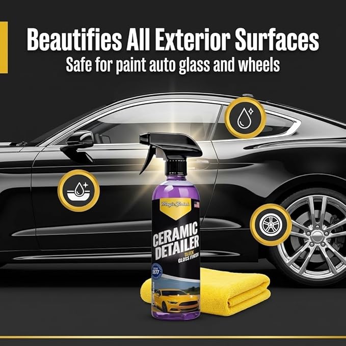 Magic Finish Ceramic Detailer (1 Gallon) – High-Gloss Ceramic Spray Coating for Sleek Glossy Finish and Paint Protection – Car Detailing Supplies for Waxed Painted and Coated Surfaces