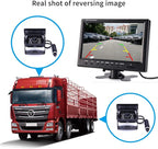 Hodozzy 4 Channel Backup Camera System with 9 Inch Quad Split Screen Monitor, Waterproof Rear View Camera with 18 IR Night Vision, Easy Installation for Truck RV Trailer Vans