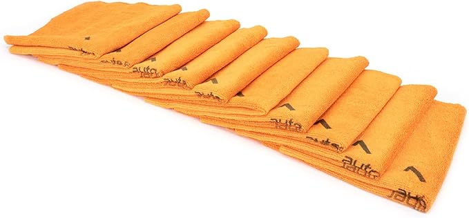 Autofiber [Quadrant Wipe] Premium Coating Leveling Towel (16"x16") 10 Pack (Orange)