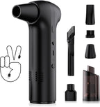 Compressed Air Duster, 2-in-1 Air Duster & Vacuum with 130000RPM Brushless Motor, 150W Electric Air Duster Rechargeable, 3-Gear Adjustable Air Blower for Keyboard,Computer,Car,Home,Outdoor Cleaning